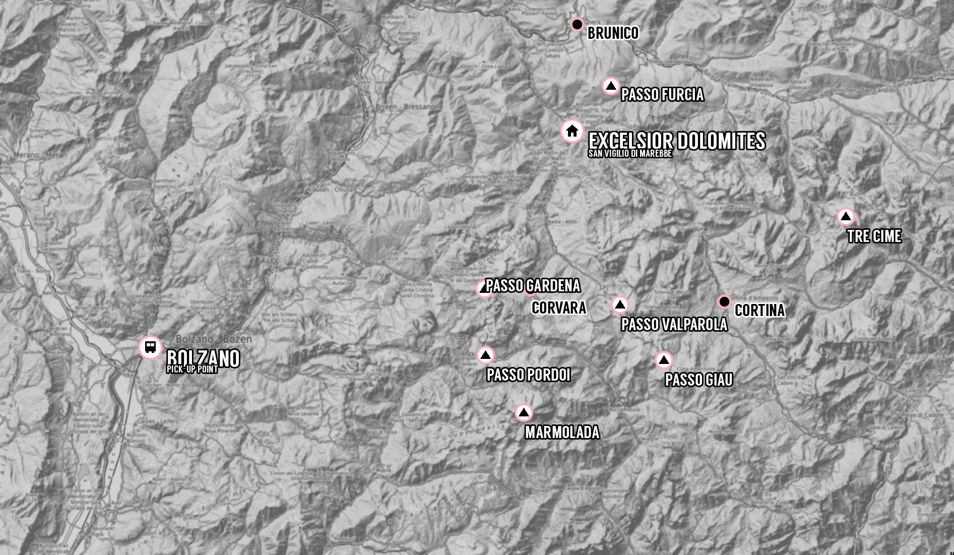 Sicily Cycling Club on Tour - Dolomites Edition 2027 map